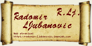 Radomir LJubanović vizit kartica